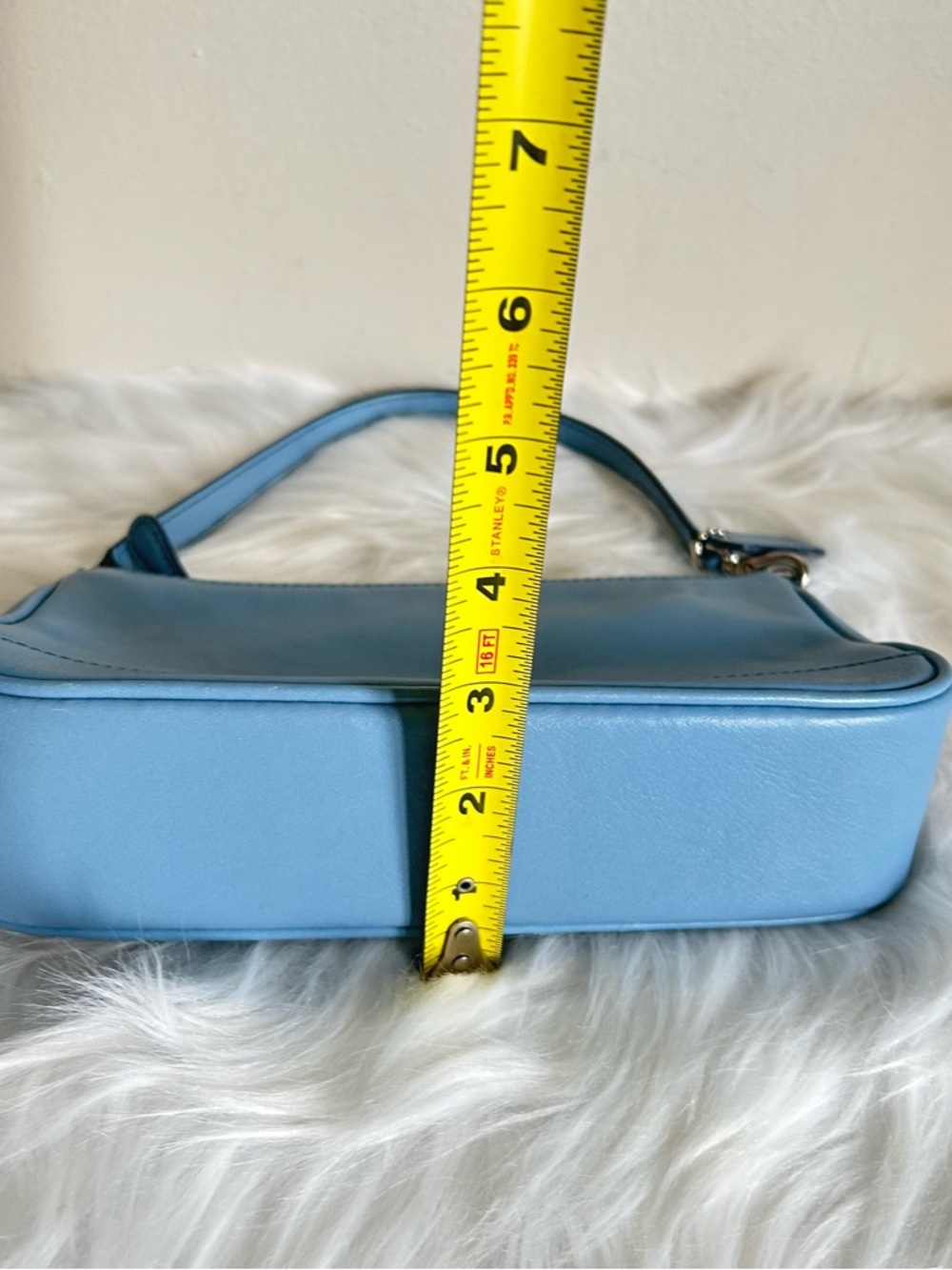 Coach Light Blue Leather Small Baguette Shoulder Bag 7785 Vintage Y2K - Picture 9 of 9